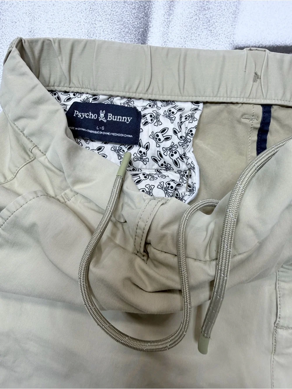 Psycho Bunny Men’s sz Large Drawstring Chino Pants A54
